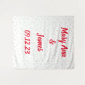 Personalized Wedding Backdrop Pink Gold Lights Wandkleed (Voorkant (horizontaal))