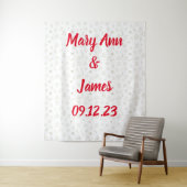 Personalized Wedding Backdrop Pink Gold Lights Wandkleed (In situ)