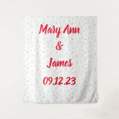 Personalized Wedding Backdrop Pink Gold Lights Wandkleed (Voorkant)