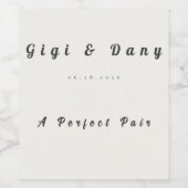 Personalized Wedding Bottle Label  Wijn Etiket (Enkel label)