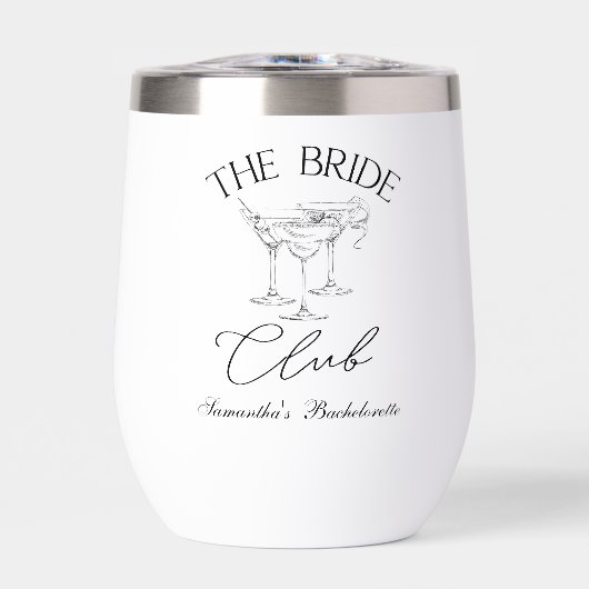  Personalized Wedding Bride Thermal Wine Tumbler (Voorkant)
