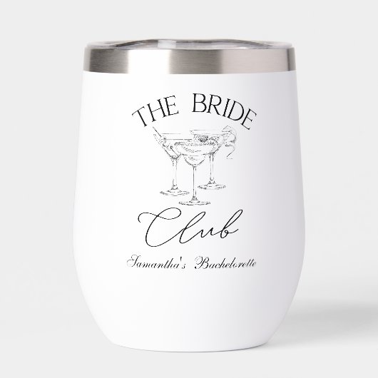  Personalized Wedding Bride Thermal Wine Tumbler (Achterkant)