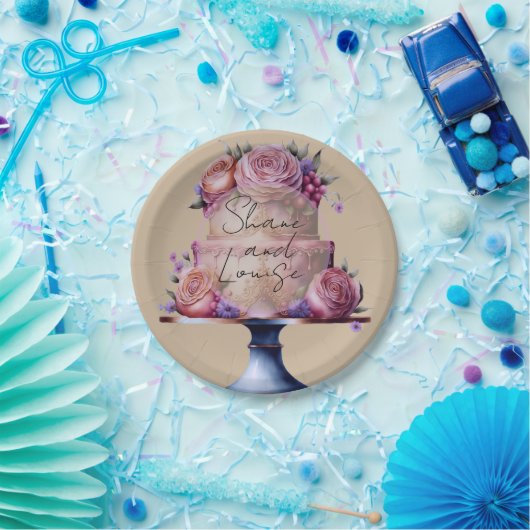 Personalized Wedding Brown Papieren Bordje (Feest)