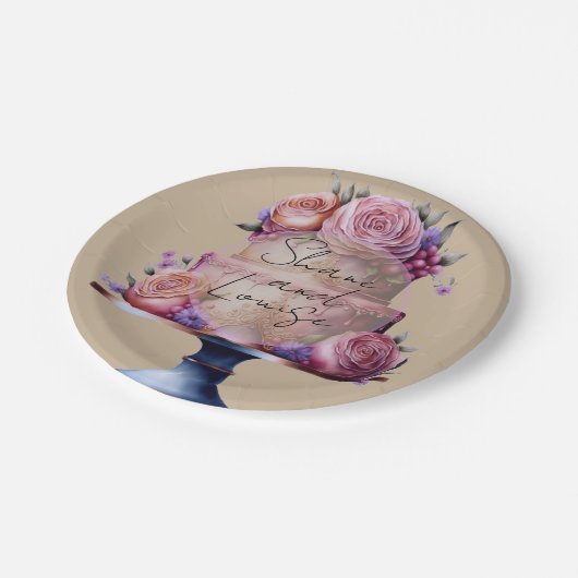 Personalized Wedding Brown Papieren Bordje (Gekanteld)