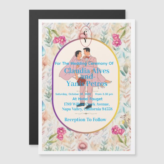 Personalized Wedding Ceremony Invitation  Magnetische Uitnodiging (Voorkant / Achterkant)