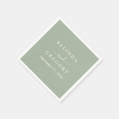 Personalized Wedding Cocktail Napkins Text Green Servet (Hoek)