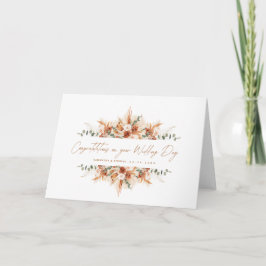 Personalized Wedding Congratulations Terracotta  Kaart