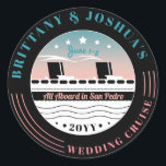Personalized Wedding Cruise Ronde Sticker<br><div class="desc">Pas aan met tekst om uw cruise-evenement aan te passen!</div>