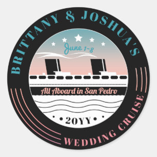 Personalized Wedding Cruise Ronde Sticker