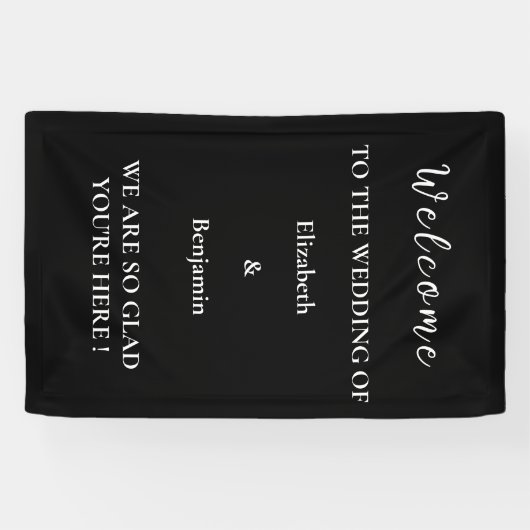 Personalized Wedding Decor Rehearsal Party Welcome Spandoek (Horizontaal)