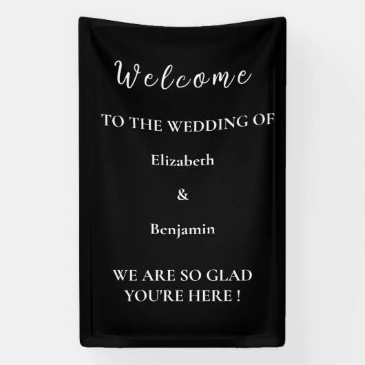 Personalized Wedding Decor Rehearsal Party Welcome Spandoek (Verticaal)