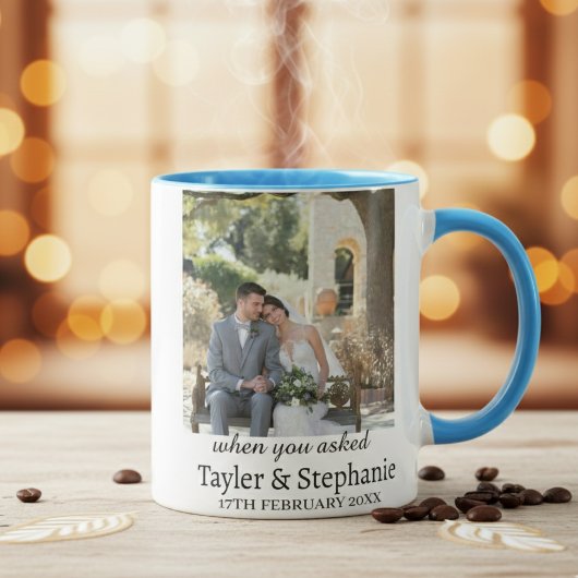 Personalized Wedding Engagement Photo Coffee Mug Mok