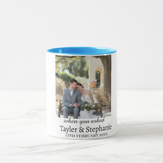 Personalized Wedding Engagement Photo Coffee Mug Mok (Midden)