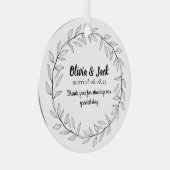 Personalized Wedding Favor Metalen Ornament (Voorkant Rechts)
