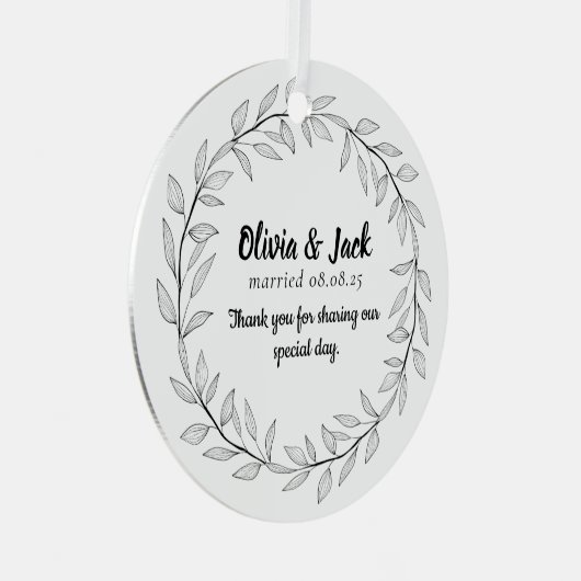 Personalized Wedding Favor Metalen Ornament (Voorkant Rechts)