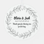 Personalized Wedding Favor Metalen Ornament (Achterkant)