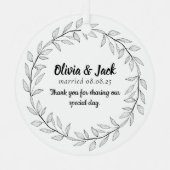 Personalized Wedding Favor Metalen Ornament (Voorkant)