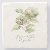 Personalized Wedding Favors Green Hydrangea Stenen Onderzetter (Voorkant)