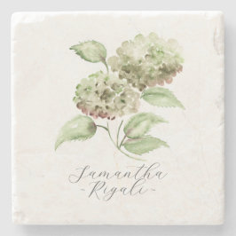 Personalized Wedding Favors Green Hydrangea Stenen Onderzetter