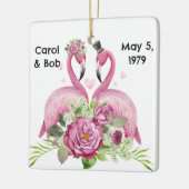 Personalized Wedding Flamingos Couples Keramisch Ornament (Links)