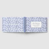Personalized Wedding French Toile Blue Floral Gastenboek (Volledig)