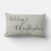 Personalized Wedding Gift: Gray Farmhouse Throw Kussen (Voorkant)