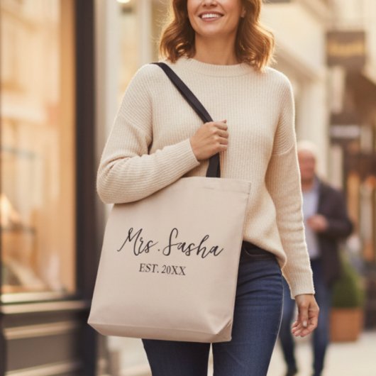 Personalized wedding gift,maid of honor gift,mrs.  tote bag