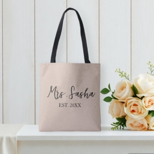 Personalized wedding gift,maid of honor gift,mrs.  tote bag