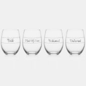 Personalized Wedding Glass Tumbler Set of 4 Wijnglas Zonder Voet (Voorkant)