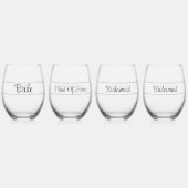 Personalized Wedding Glass Tumbler Set of 4 Wijnglas Zonder Voet (Achterkant)