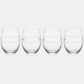 Personalized Wedding Glass Tumbler Set of 4 Wijnglas Zonder Voet (Links)