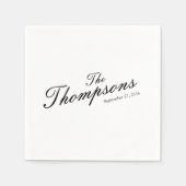 Personalized Wedding Last Name Black White Servet (Voorkant)