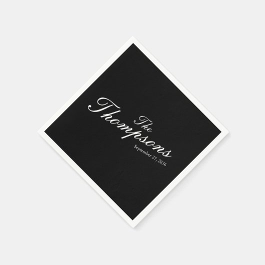 Personalized Wedding Last Name Black White Servet (Hoek)