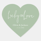 Personalized Wedding Lottery Ticket Couple Name Hart Sticker (Voorkant)
