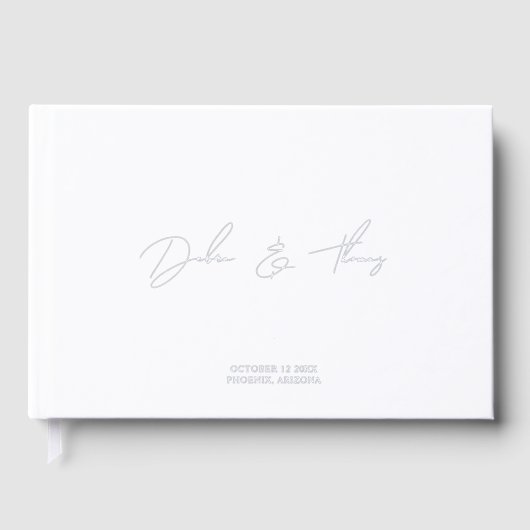 Personalized Wedding Modern Minimalist White Gastenboek (Voorkant)