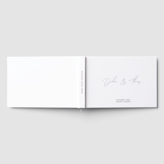 Personalized Wedding Modern Minimalist White Gastenboek (Volledig)