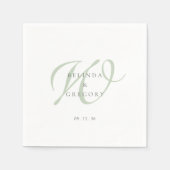 Personalized Wedding Monogrammed Cocktail Green Servet (Voorkant)