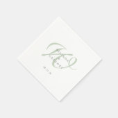 Personalized Wedding Monogrammed Cocktail Green Servet (Hoek)