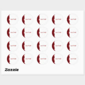 Personalized Wedding Name Stickers Red roses (Vel)