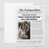 Personalized Wedding Newspaper Poster | Newlywed Kaart (Voorkant / Achterkant)