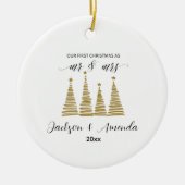 Personalized Wedding Ornament with Names & Year (Voorkant)