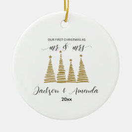 Personalized Wedding Ornament with Names & Year