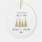 Personalized Wedding Ornament with Names & Year (Links)