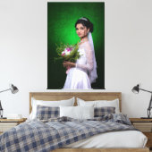 Personalized Wedding Photo Collage Elegant Framed  Canvas Afdruk (Insitu (Slaapkamer))