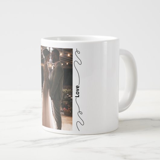 Personalized Wedding Photo Mug for Couples Grote Koffiekop (Voorkant rechts)