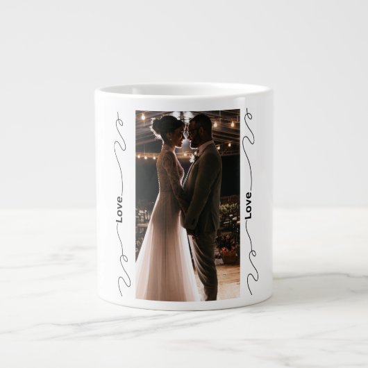 Personalized Wedding Photo Mug for Couples Grote Koffiekop (Voorkant)