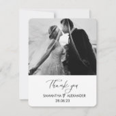 Personalized Wedding Photo Thank You Card Feestdagenkaart (Voorkant)