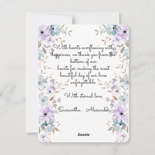 Personalized Wedding Photo Thank You Card Feestdagenkaart (Achterkant)