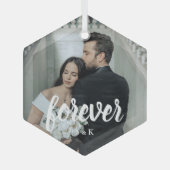 Personalized Wedding Photo Valentine’s Glas Ornament (Voorkant)