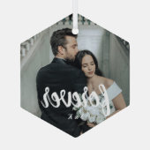 Personalized Wedding Photo Valentine’s Glas Ornament (Achterkant)